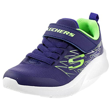 Skechers Jungen Microspec Texlor Sneaker, Navy Textile Lime Silver Trim, 35 EU im Sale